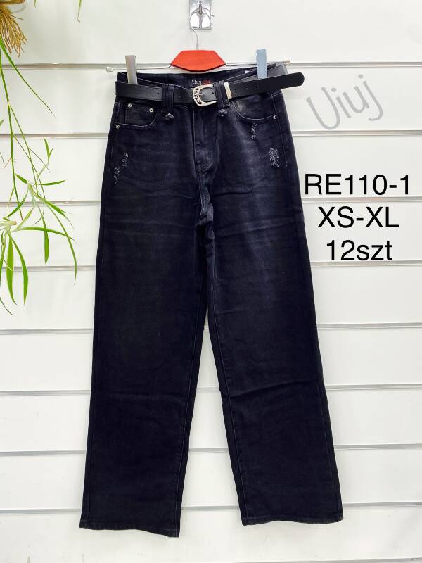 Spodnie damskie jeansy  Roz XS-XL, 1 Kolor Paczka 12 szt
