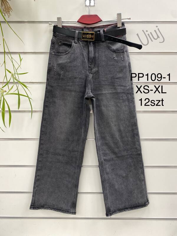 Spodnie damskie jeansy  Roz XS-XL, 1 Kolor Paczka 12 szt