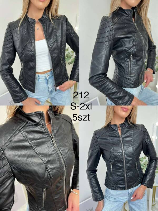 Kurtki damskie skórzana Roz S-2XL, 1 kolor Paczka 5 szt
