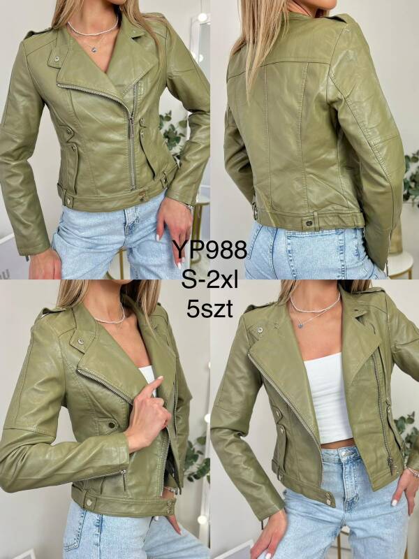 Kurtki damskie skórzana Roz S-2XL, 1 kolor Paczka 5 szt