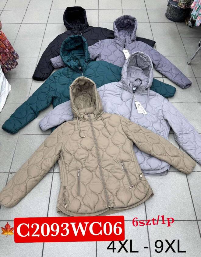 Kurtki damskie zimowe  Roz 4XL-9XL, 1 Kolor Paczka 6 szt