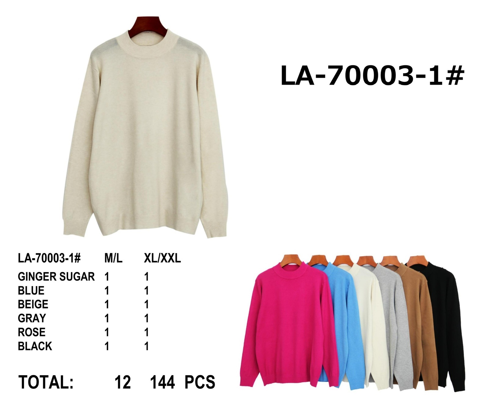 Swetry damskie Roz M/L-XL/XXL Mix Kolor Paczka 12 szt
