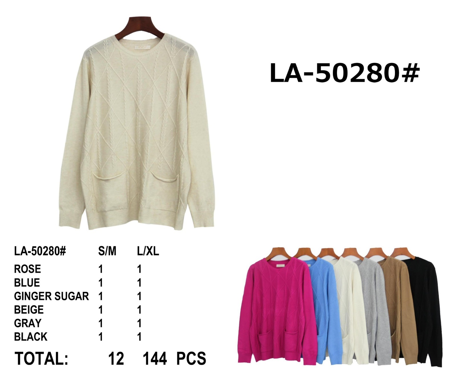 Swetry damskie Roz S/M-L/XL Mix Kolor Paczka 12 szt