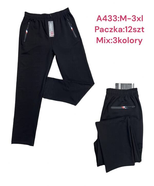 Spodnie dresowe meskie Roz M-3XL, Mix 3 Kolor Paczka 12 szt