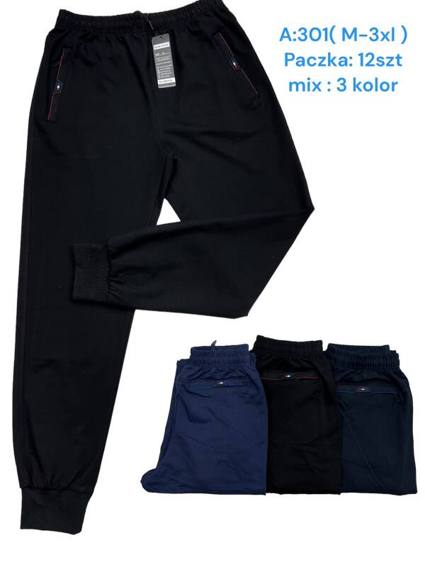 Spodnie dresowe meskie Roz M-3XL, Mix 3 Kolor Paczka 12 szt