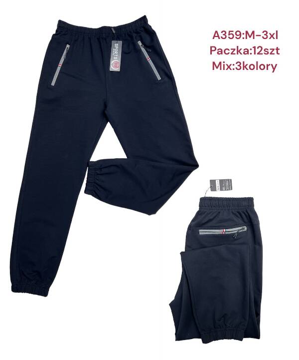Spodnie dresowe meskie Roz M-3XL, Mix 3 Kolor Paczka 10 szt
