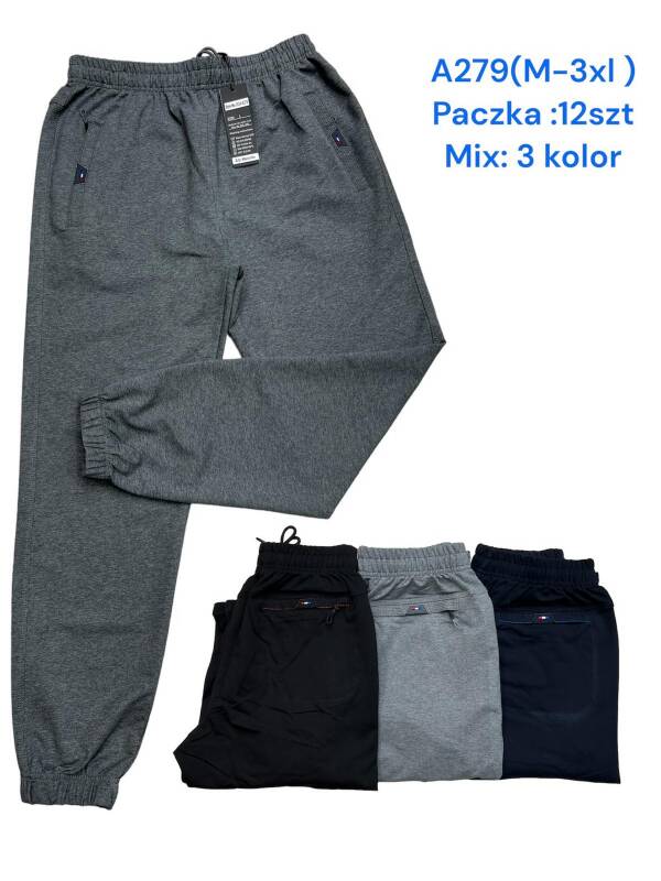 Spodnie dresowe meskie Roz M-3XL, Mix 3 Kolor Paczka 12 szt