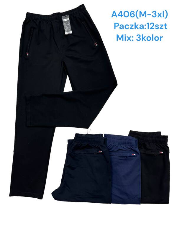 Spodnie dresowe meskie Roz M-3XL, Mix 3 Kolor Paczka 12 szt