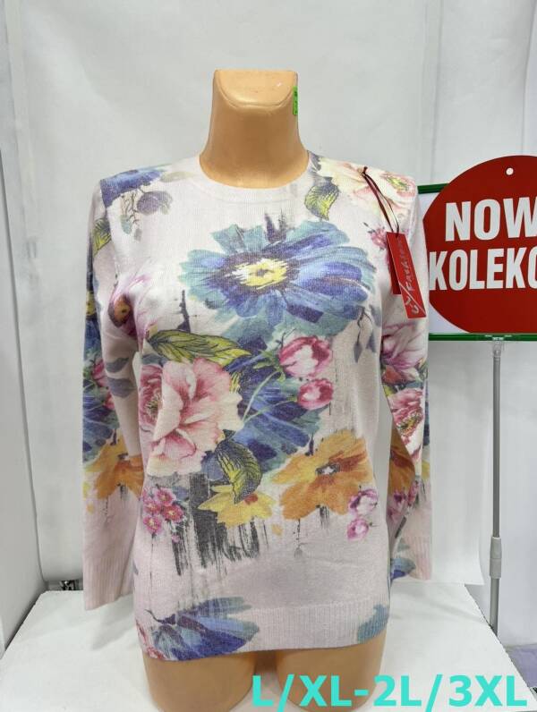 Swetry damskie Roz L/XL-2XL/3XL. 1 Kolor, Paszka 12 szt