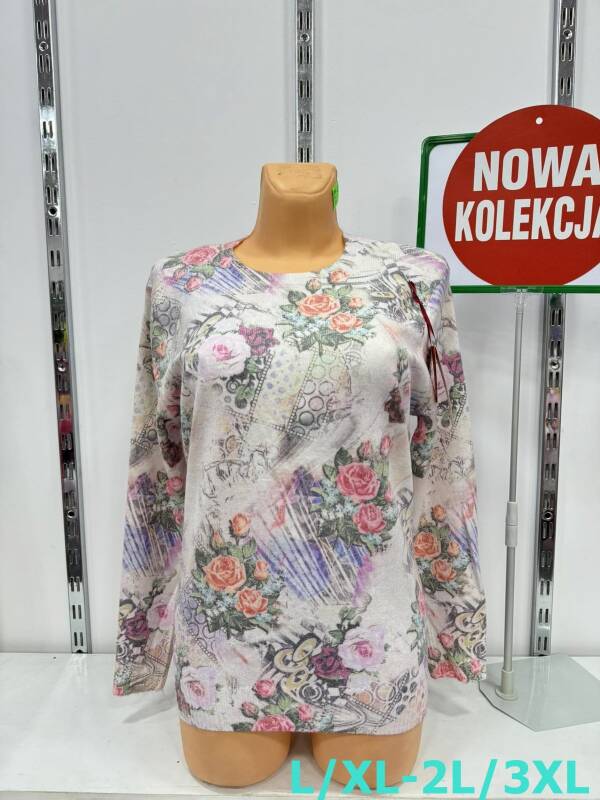 Swetry damskie Roz L/XL-2XL/3XL. 1 Kolor, Paszka 12 szt