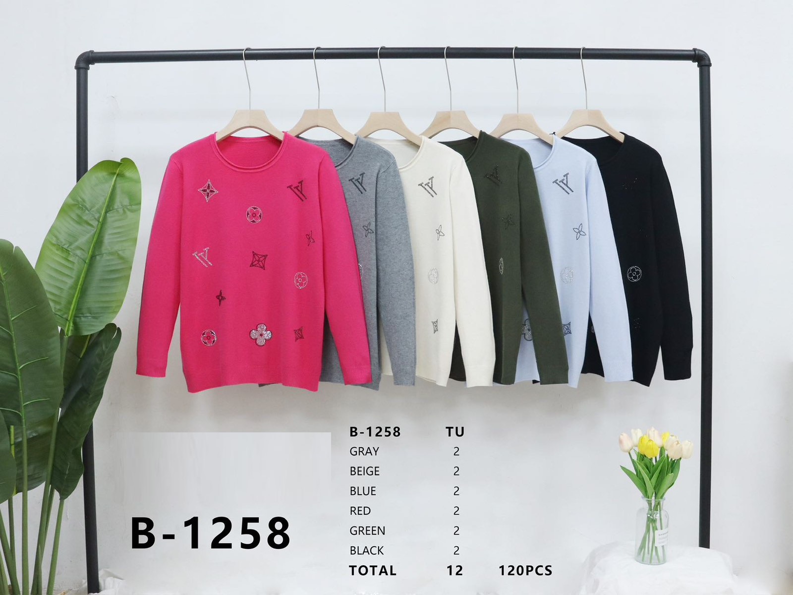 Swetry damskie Roz M/L-XL/XXL Mix Kolor Paczka 12 szt