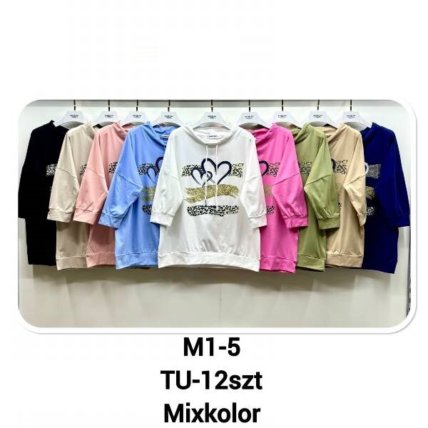Bluza damska Roz Standard. Mix Kolor, Paszka 12 szt