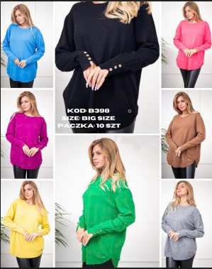 Swetry damskie Roz S/M-L/XL. Mix Kolor, Paszka 10 szt