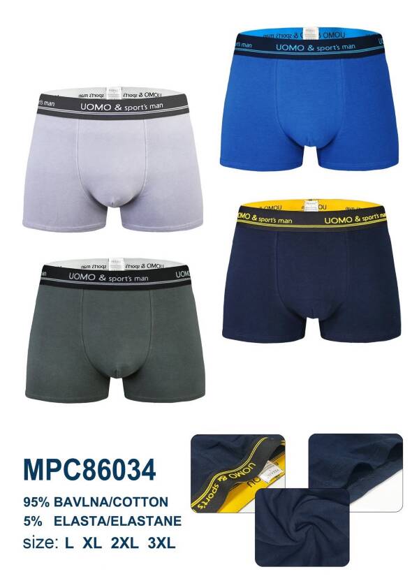 Bokserki męskie Roz L-3XL, Mix kolor Paczka 24 szt