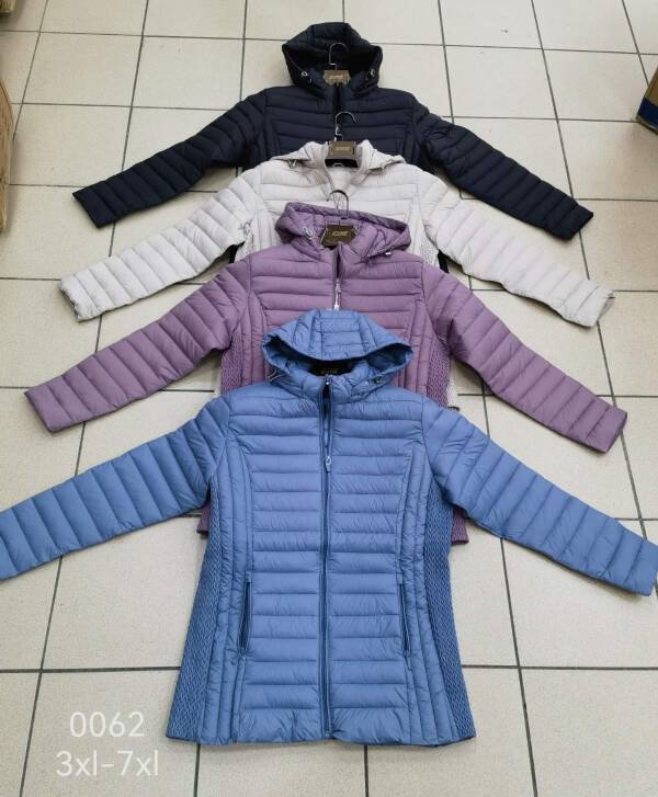 Kurtki damskie zimowe Roz 3XL-7XL, 1 Kolor Paczka 5 szt