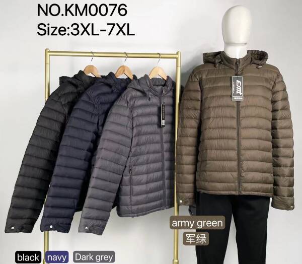 Kurtki męska zimowe Roz 3XL-7XL, 1 Kolor Paczka 5 szt