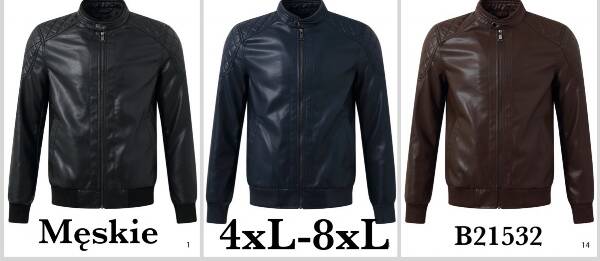 Kurtka męska skórzana Roz 4XL-8XL, 1 Kolor Paczka 5 szt