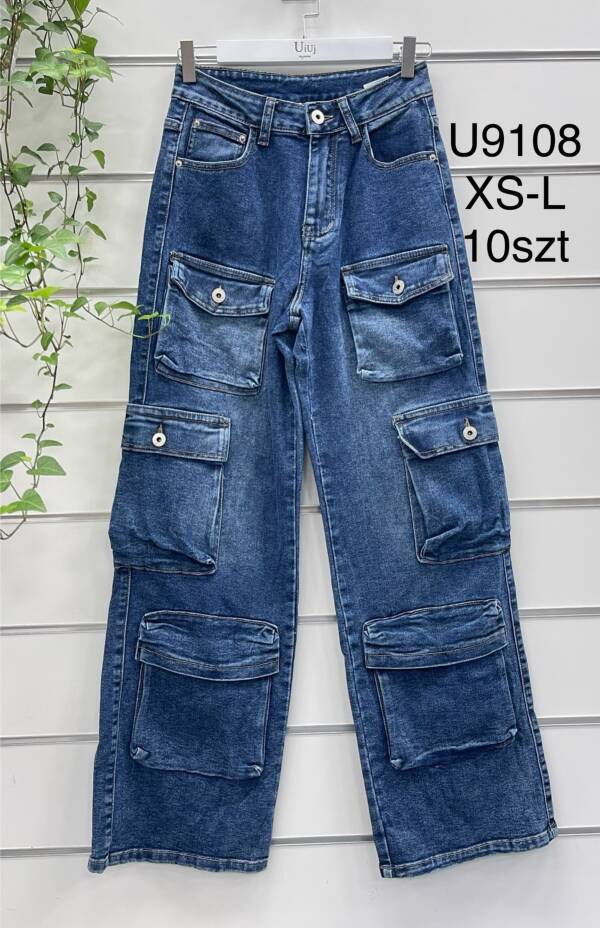 Spodnie damskie jeansy Roz XS-L, 1 Kolor Paczka 10 szt