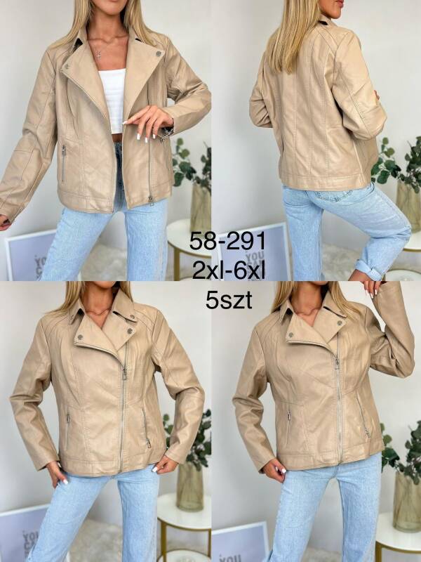 Kurtki damskie skórzana Roz 2XL-6XLL, 1 Kolor Paczka 5 szt
