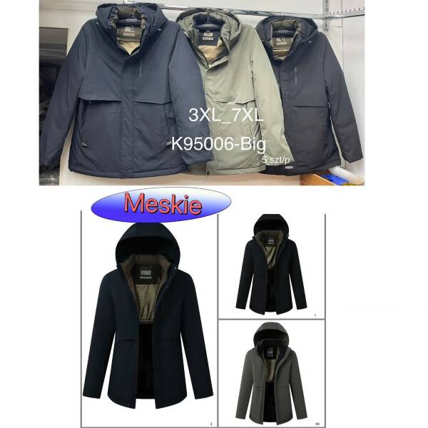 Kurtka męska cienka Roz 3XL-7XL, 1 Kolor Paczka 5 szt