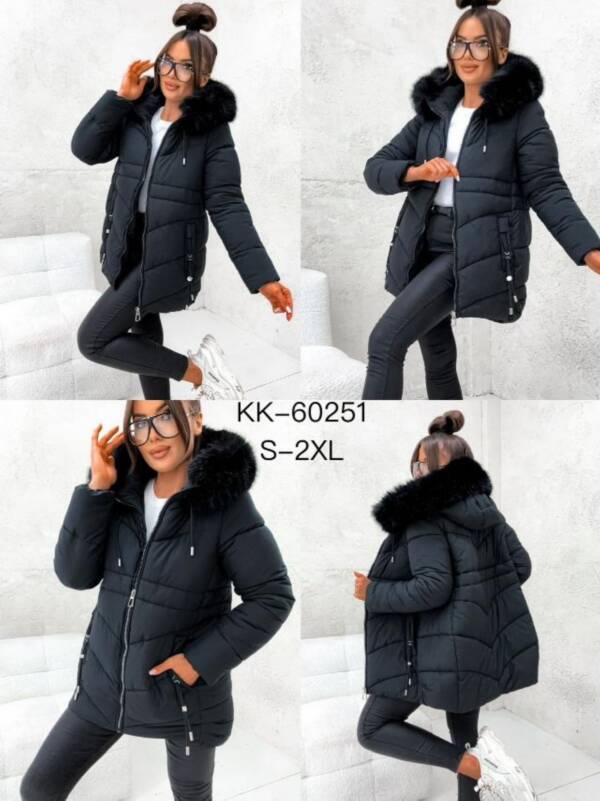 Kurtki damskie zimowe Roz S-2XL, 1 kolor Paczka 5 szt