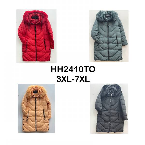 Zimowe Płaszcze duże rozmiary Roz 3XL-7XL, 1 Kolor Paczka 5 szt