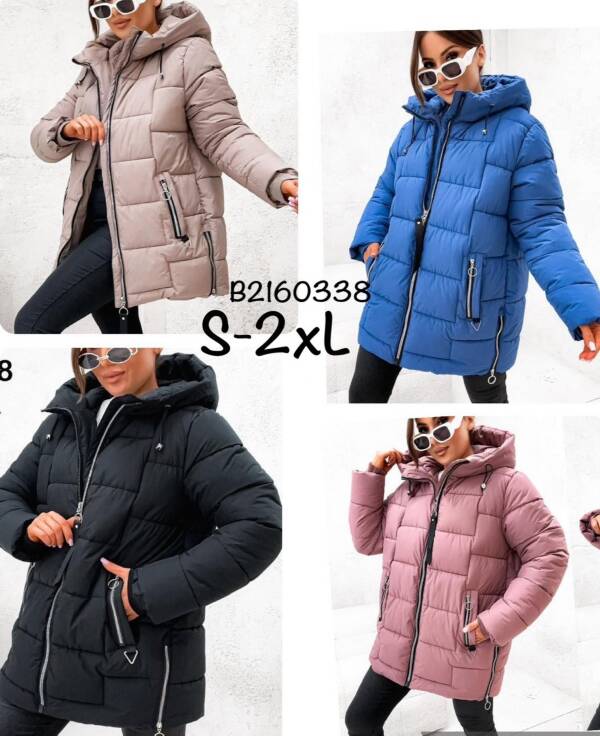 Kurtki damskie zimowe Roz S-2XL, 1 Kolor Paczka 5 szt