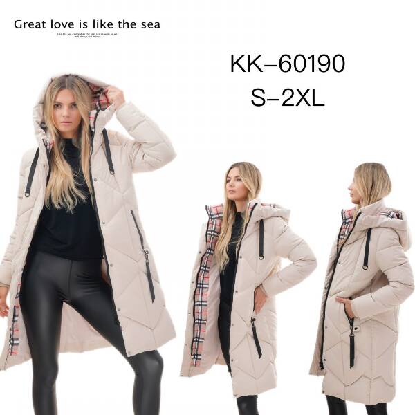 Kurtki damskie zimowe Roz S-2XL, 1 Kolor Paczka 5 szt