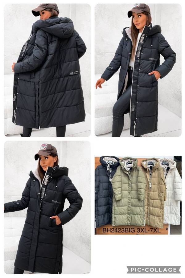 Zimowe Płaszcze Roz 3XL-7XL, 1 Kolor Paczka 5 szt
