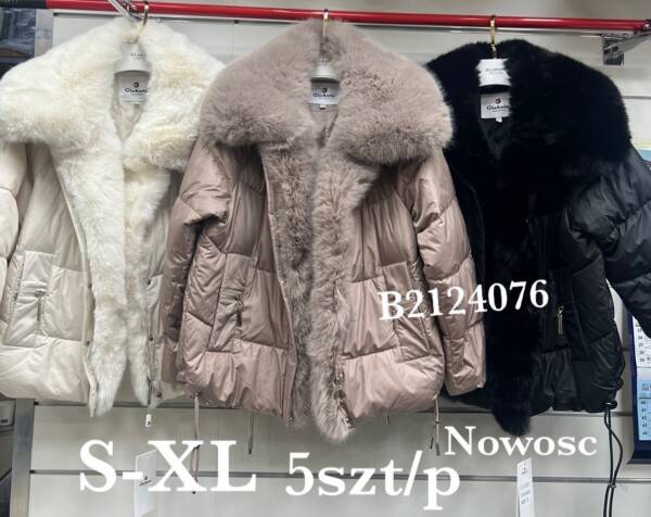 Kurtki damskie zimowe Roz S-XL, 1 Kolor Paczka 5 szt