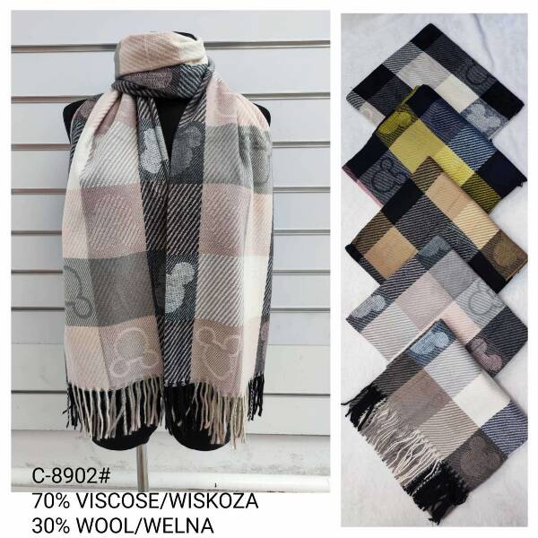 Szaliki damskie Roz Standard Paczka 12 szt Mix kolor