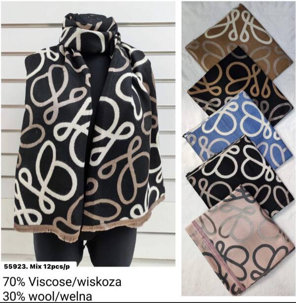 Szaliki damskie Roz Standard Paczka 12 szt Mix kolor