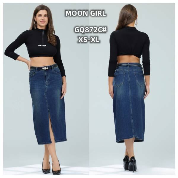 Spódnica jeansy damskie Roz XS-XL, 1 Kolor Paczka 10 szt