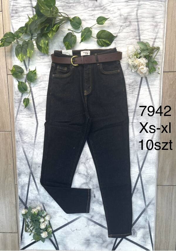Spodnie damskie jeans Roz XS-XL, 1 Kolor Paczka 10 szt