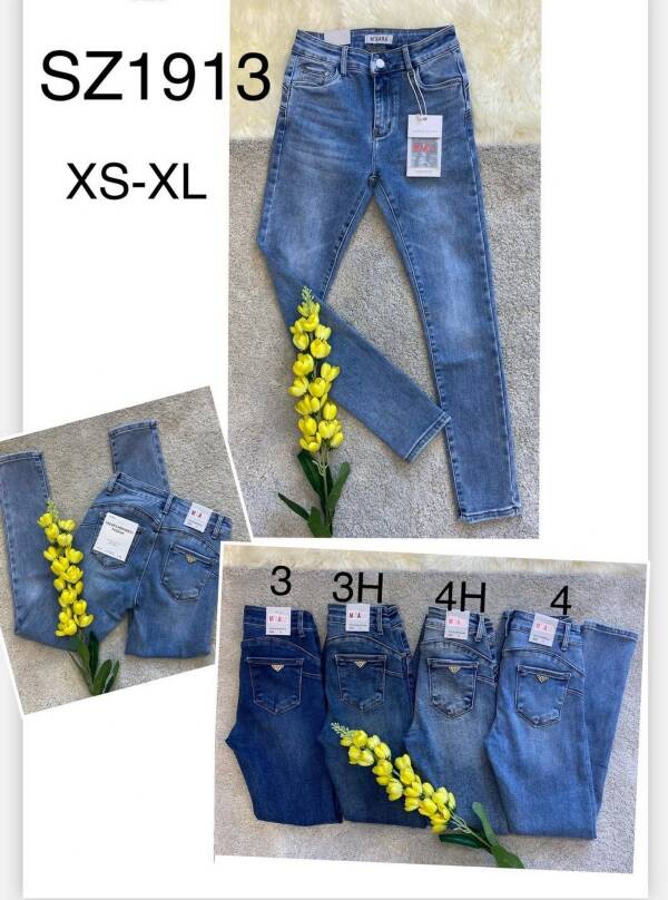 Spodnie damskie jeansy Roz XS-XL, 1 Kolor Paczka 10 szt