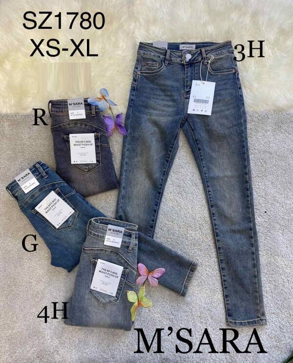 Spodnie damskie jeansy Roz XS-XL, 1 Kolor Paczka 10 szt