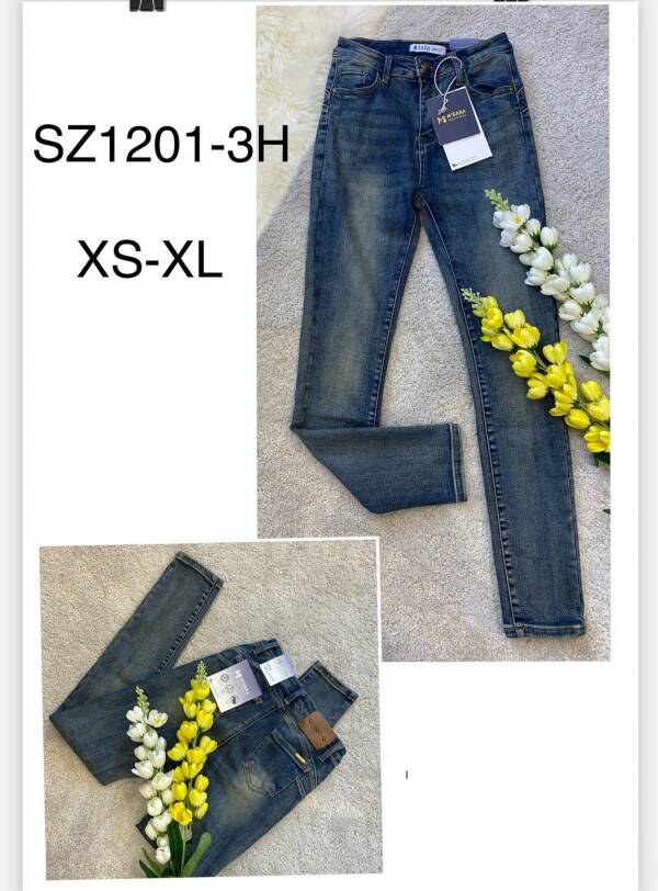 Spodnie damskie jeansy Roz XS-XL, 1 Kolor Paczka 10 szt