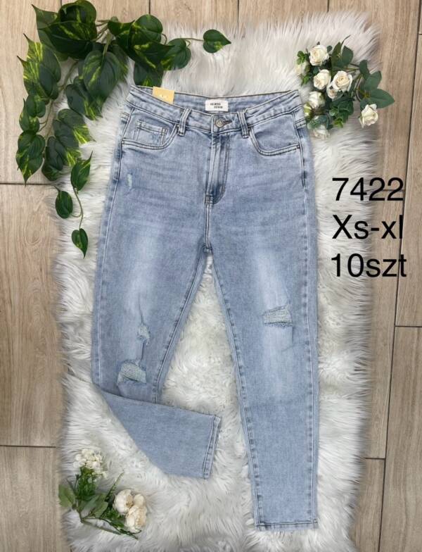 Spodnie damskie jeans Roz XS-XL, 1 Kolor Paczka 10 szt