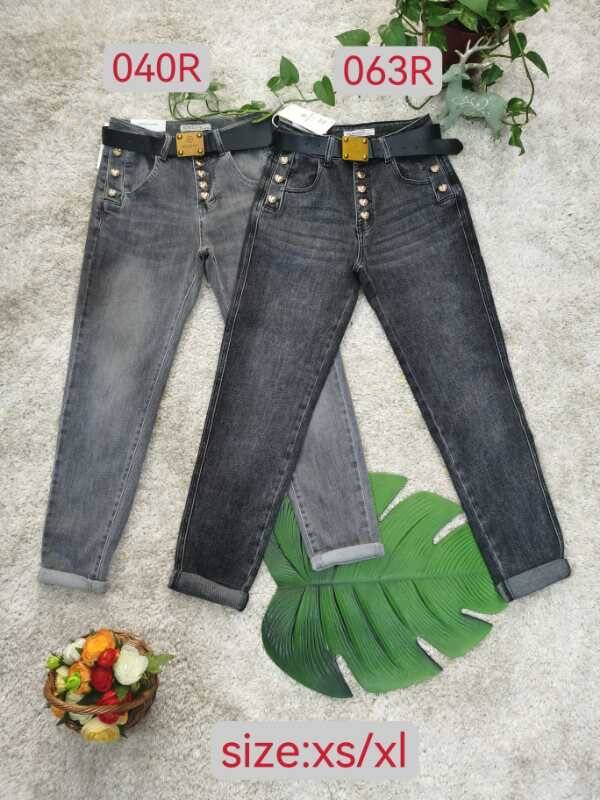Spodnie damskie jeans Roz XS-XL, 1 Kolor Paczka 12 szt