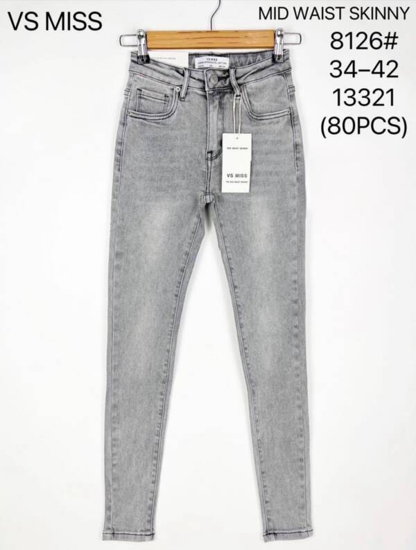 Spodnie damskie jeans Roz 34-42, 1 Kolor Paczka 12 szt