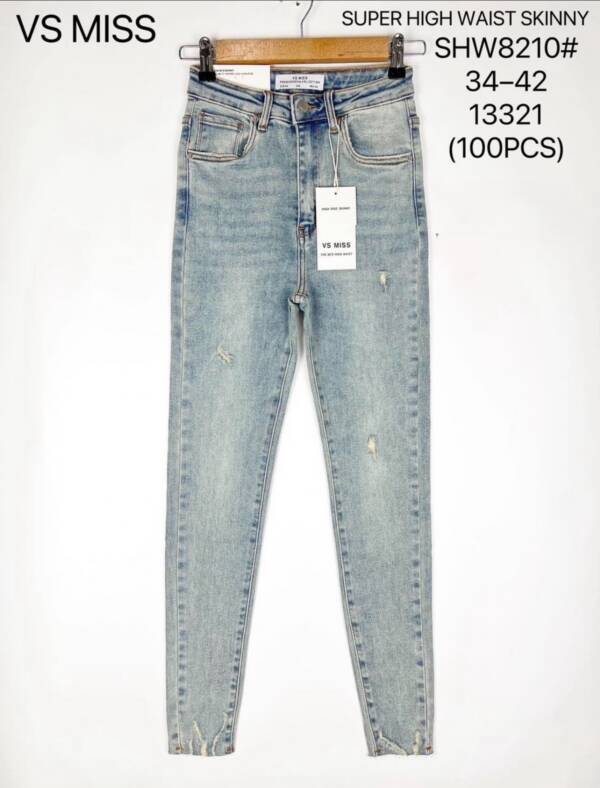 Spodnie damskie jeans Roz 34-42, 1 Kolor Paczka 12 szt