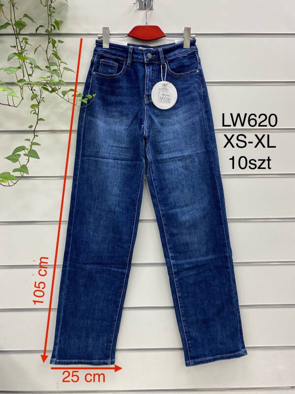 Spodnie damskie jeans Roz XS-XL, 1 Kolor Paczka 10 szt