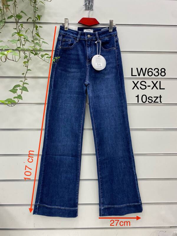 Spodnie damskie jeans Roz XS-XL, 1 Kolor Paczka 10 szt