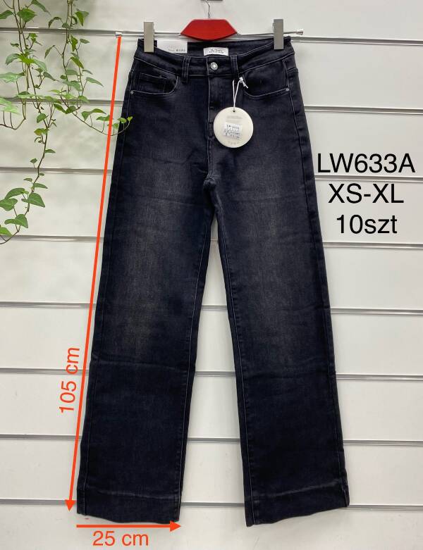 Spodnie damskie jeans Roz XS-XL, 1 Kolor Paczka 10 szt