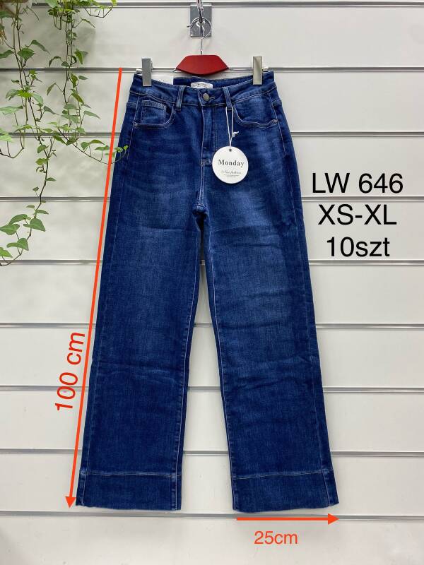 Spodnie damskie jeans Roz XS-XL, 1 Kolor Paczka 10 szt