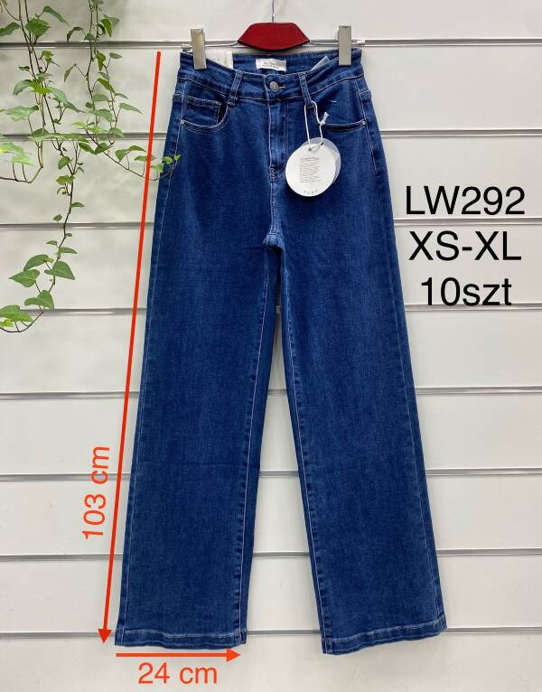 Spodnie damskie jeans Roz XS-XL, 1 Kolor Paczka 10 szt