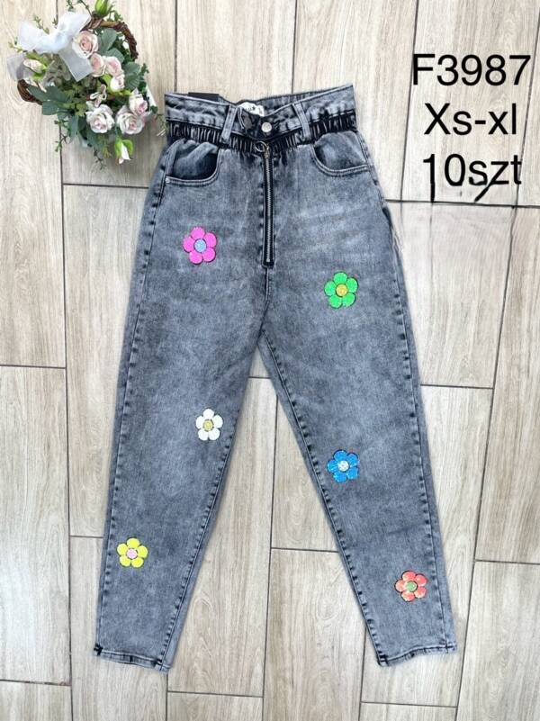Spodnie damskie jeans Roz XS-XL, 1 Kolor Paczka 10 szt
