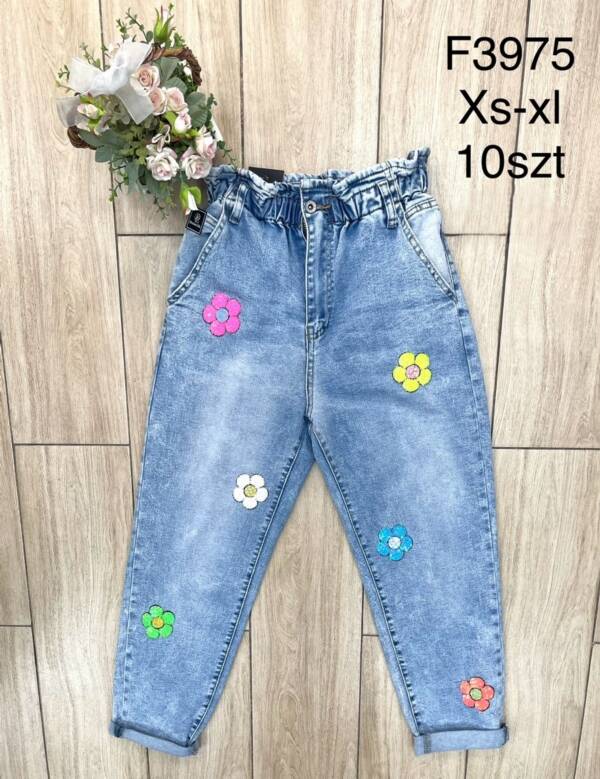 Spodnie damskie jeans Roz XS-XL, 1 Kolor Paczka 10 szt