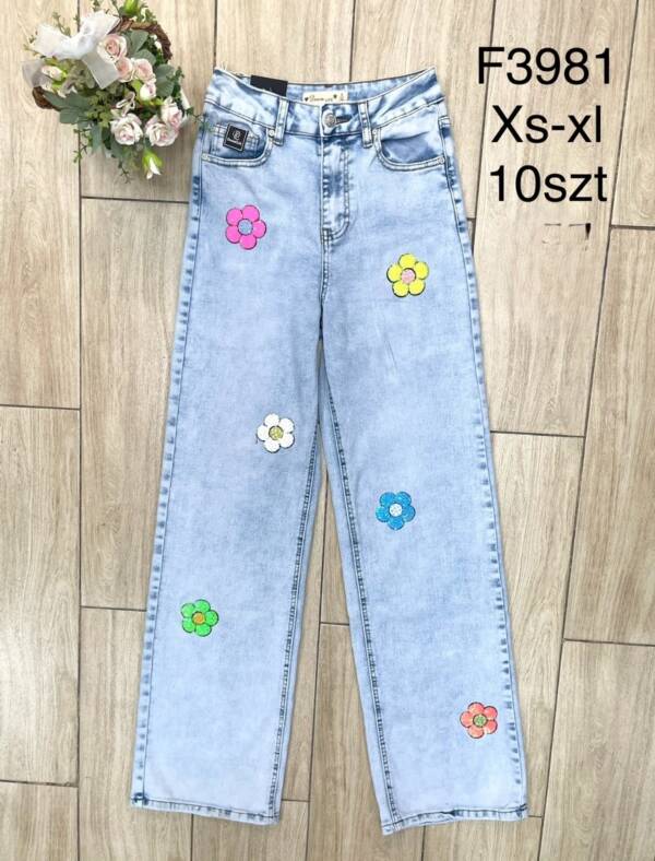 Spodnie damskie jeans Roz XS-XL, 1 Kolor Paczka 10 szt