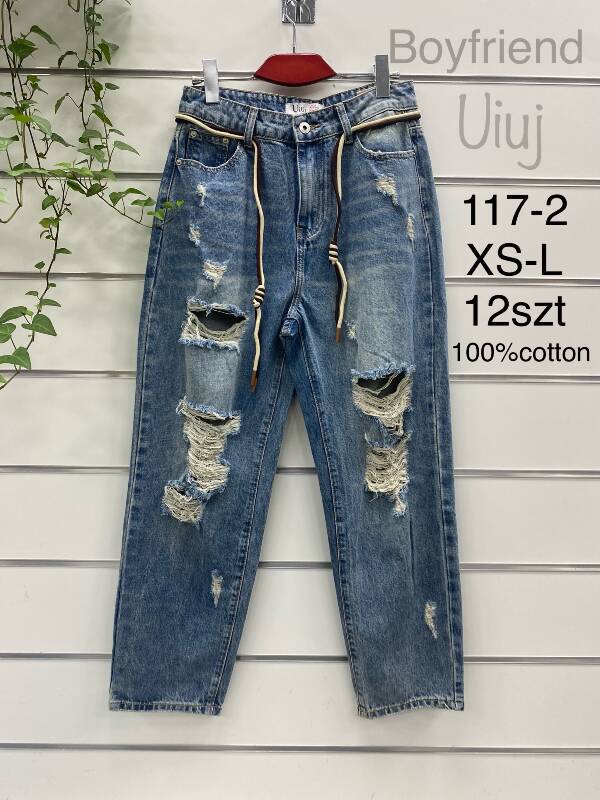 Spodnie damskie jeans Roz XS-XL, 1 Kolor Paczka 10 szt